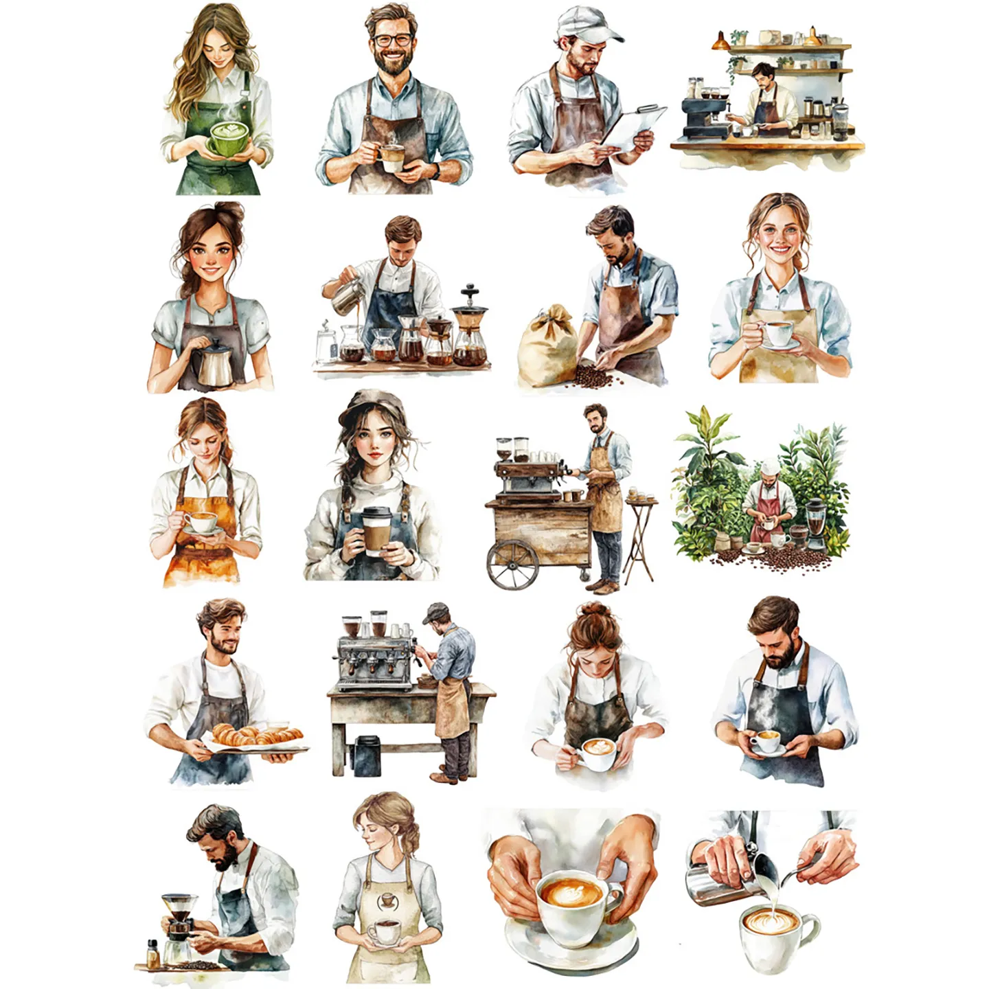 Coffee Theme adhesive stickers