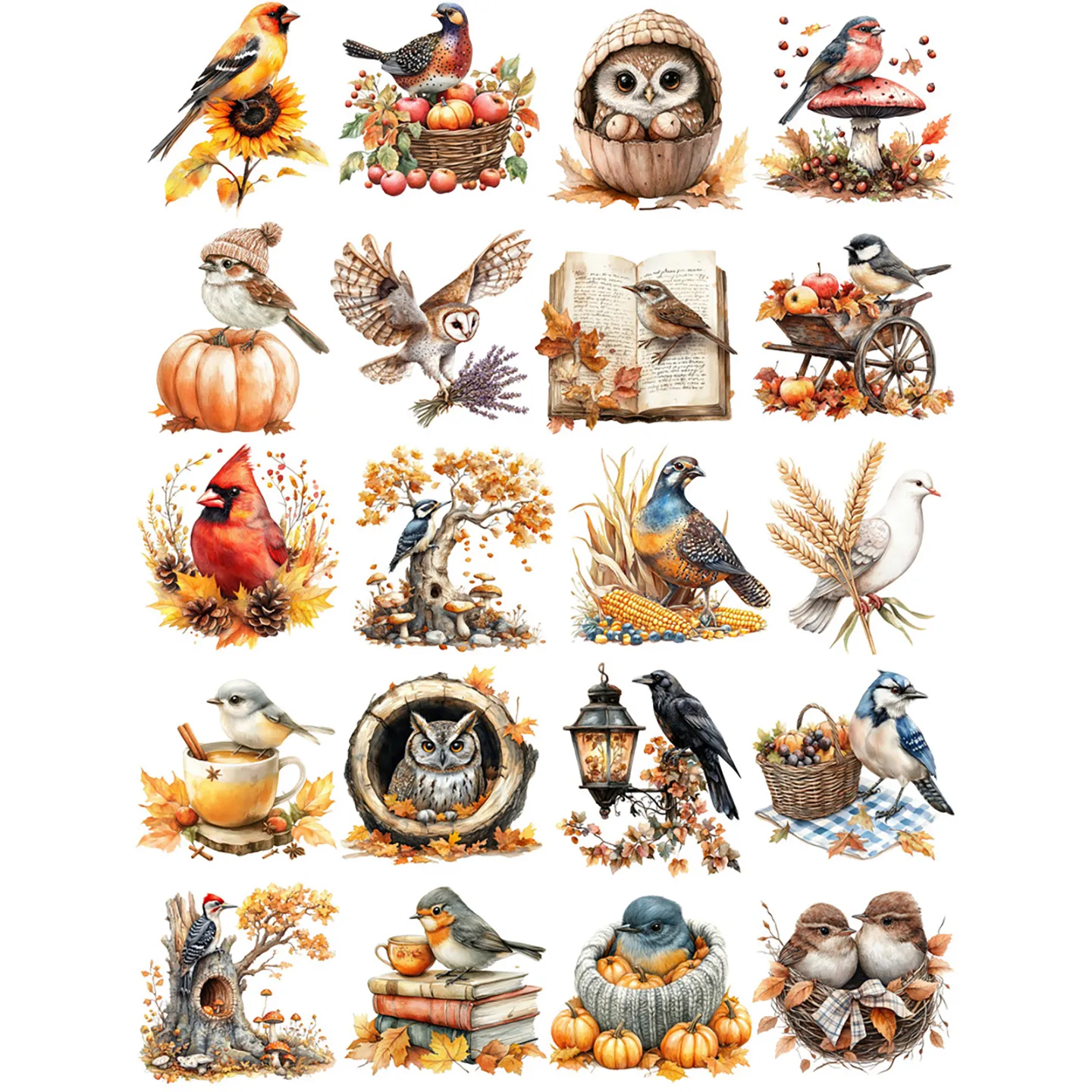 Autumn Animal Theme adhesive stickers