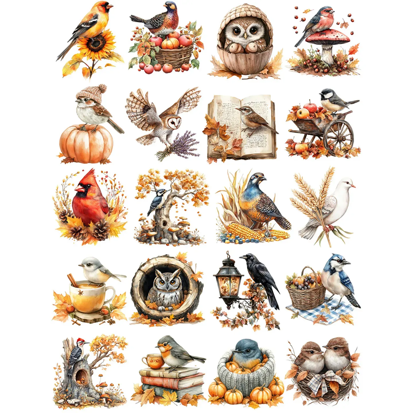 Autumn Animal Theme adhesive stickers