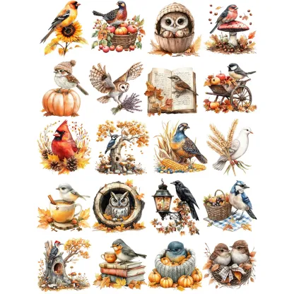 Autumn Animal Theme adhesive stickers