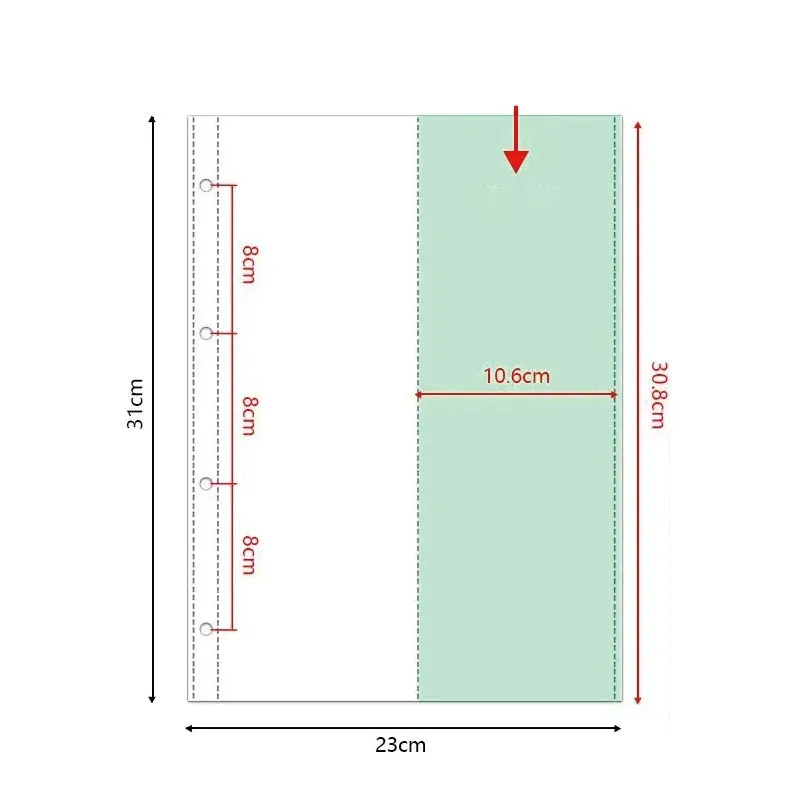 A4 Pocket Storage Binder – 2/3 Vertical Slots for Stickers & Washi