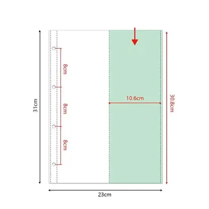 A4 Pocket Storage Binder – 2/3 Vertical Slots for Stickers & Washi