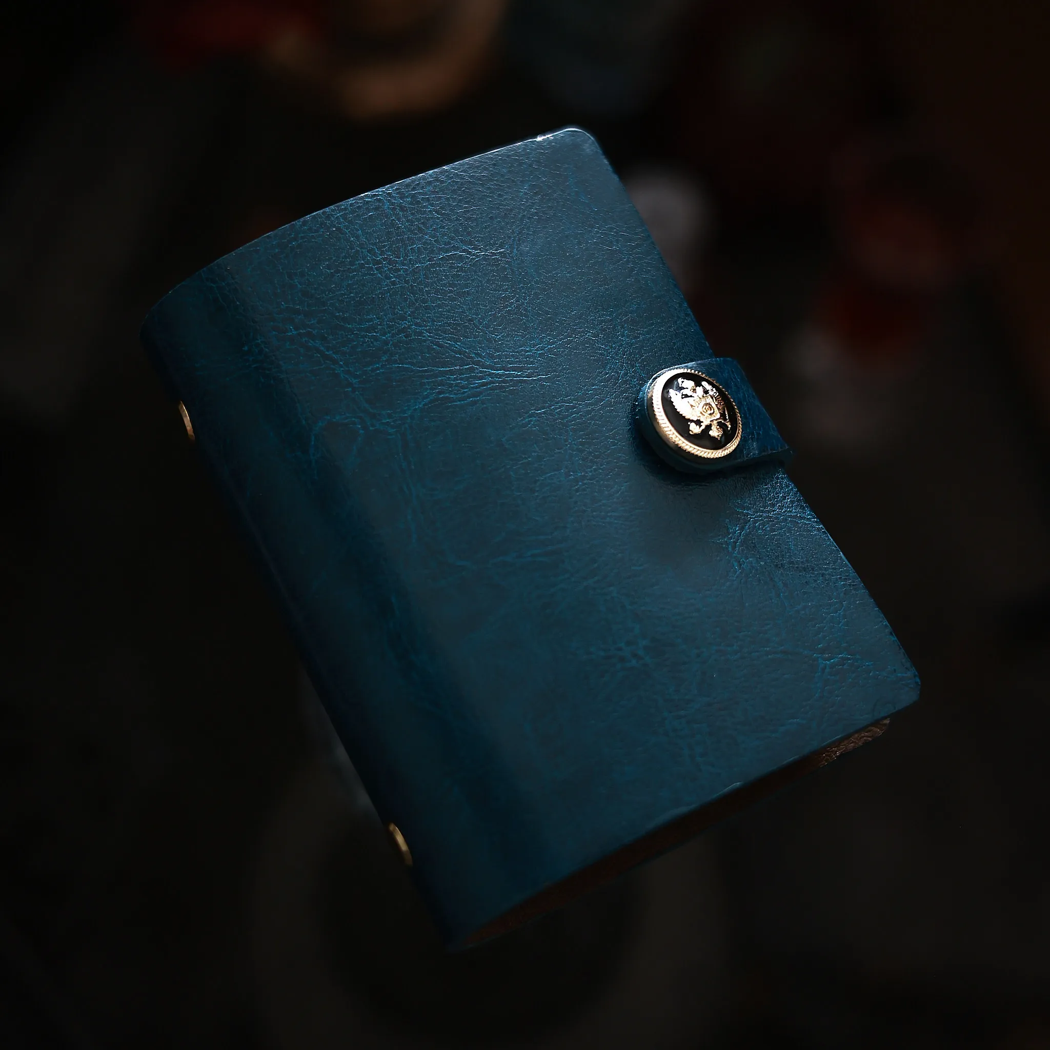 Vintage Genuine Leather M5 Ring Binder Notebook | Pocket Size Refillable Journal with 90 Blank Sheets