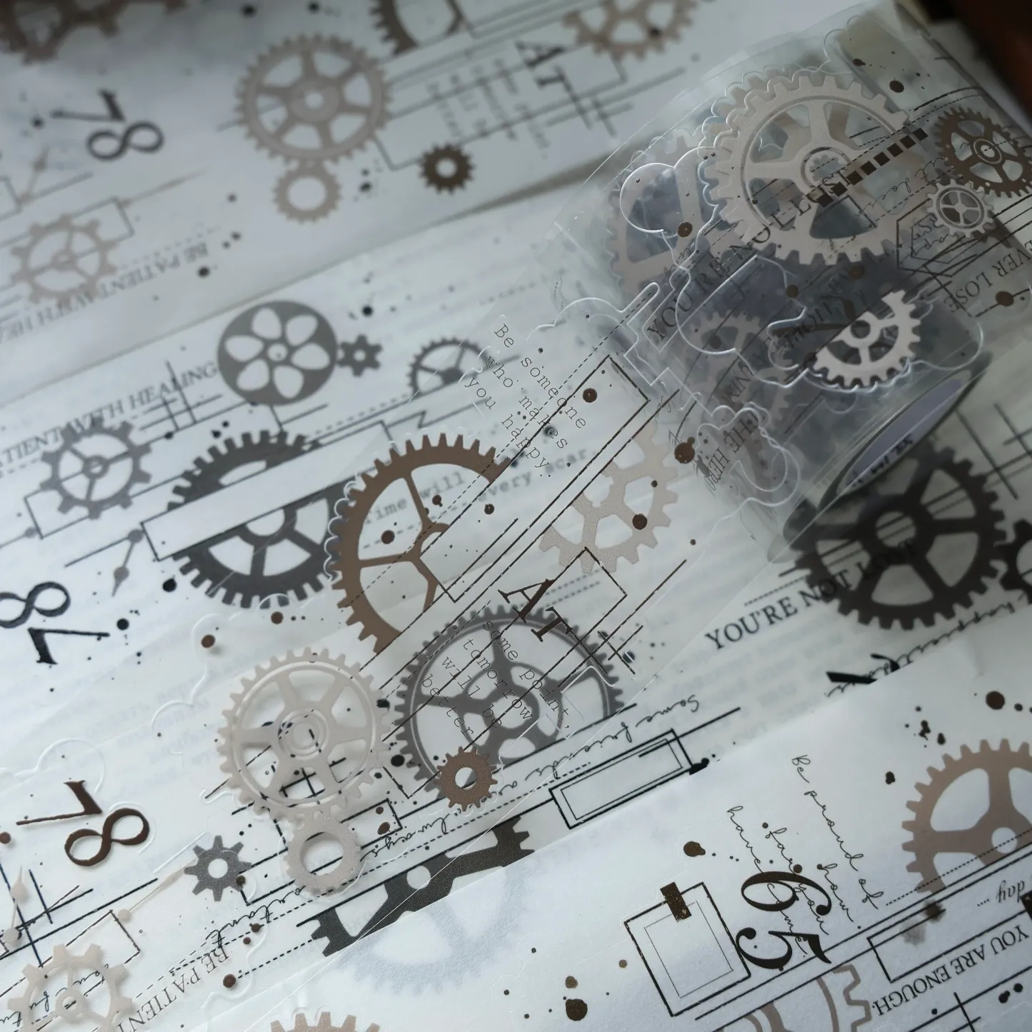 YIER Studio Gear theme PET Washi Tape 2.36*196.85 inch