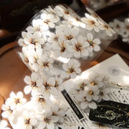 YIER Studio White flowers PET Washi Tape 1.97*196.85 inch