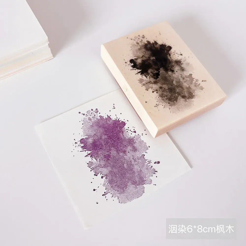 Watercolor stains ink stains Theme Art Wooden Stamp
