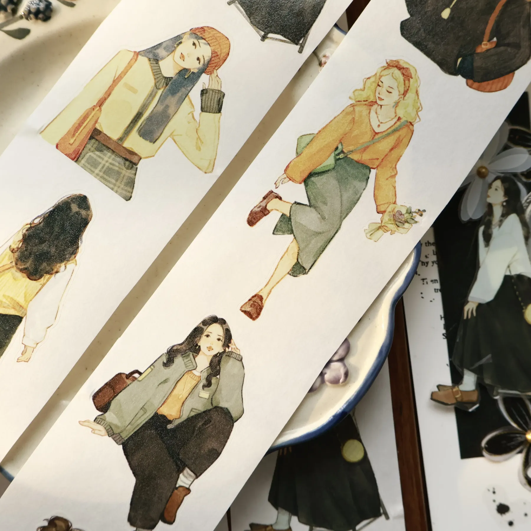 YIER Studio Retro Girl Washi PET Tape 2.17 * 78.74 inch