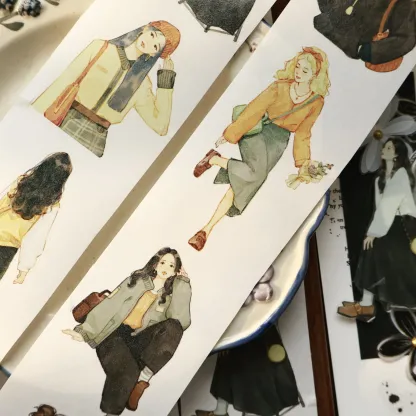 YIER Studio Retro Girl Washi PET Tape 2.17 * 78.74 inch