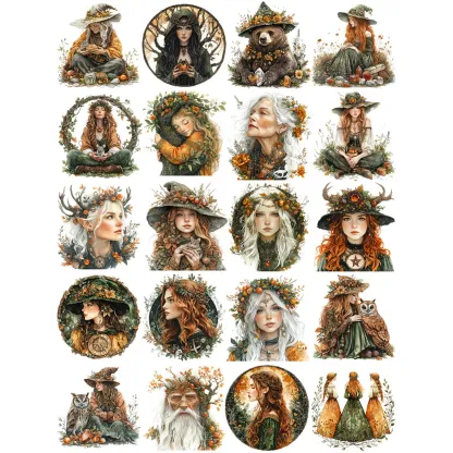 Forest Girl Theme adhesive stickers