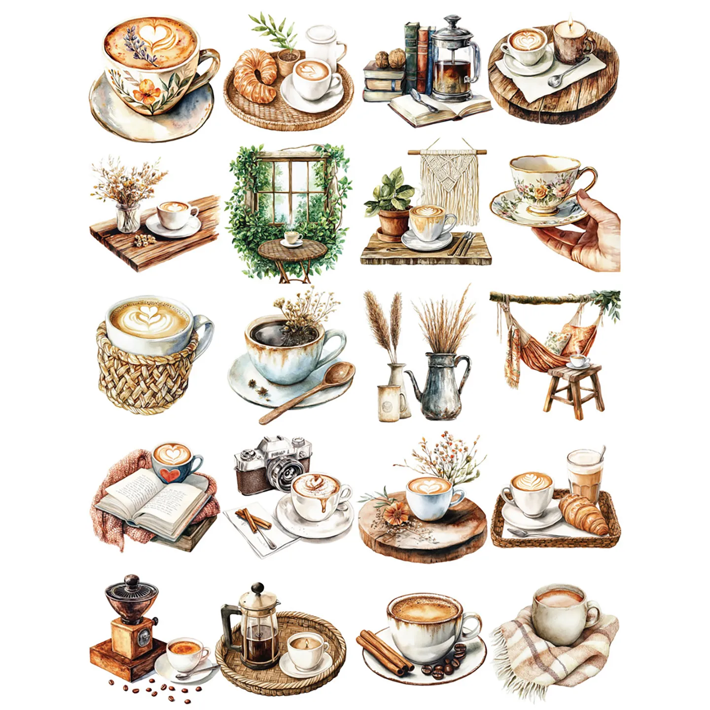 Coffee Theme adhesive stickers