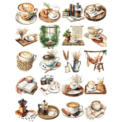 Coffee Theme adhesive stickers
