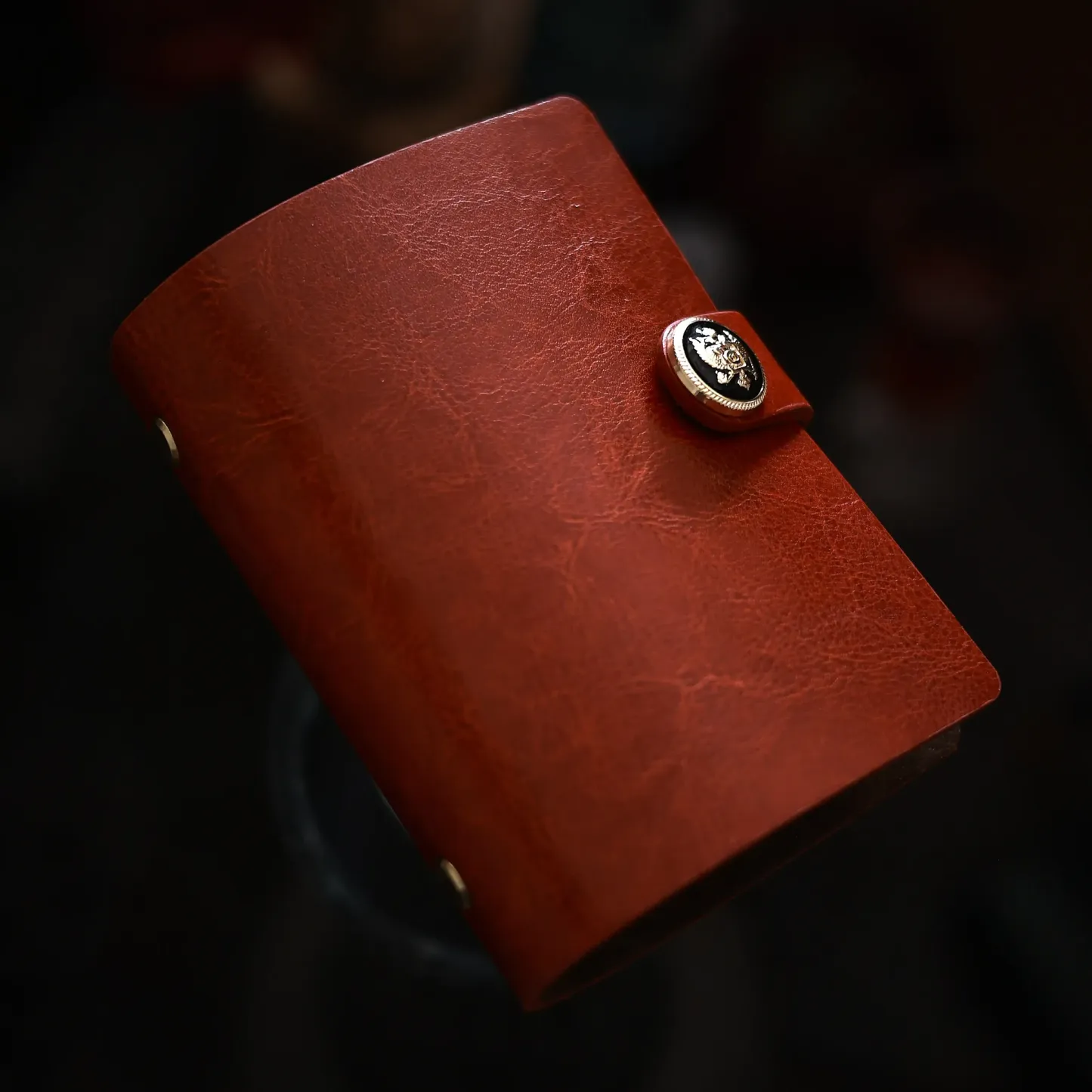 Vintage Genuine Leather M5 Ring Binder Notebook | Pocket Size Refillable Journal with 90 Blank Sheets