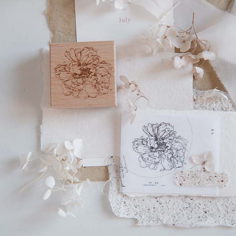 Zoey studio Flower and plant wood stamp
