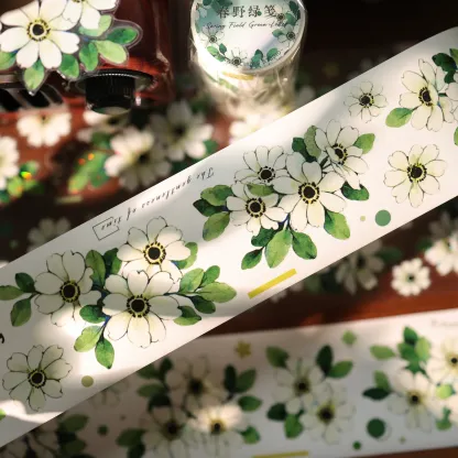 YIER Studio Pre-cut Green flowers PET Tape 2.17*196.85 inch