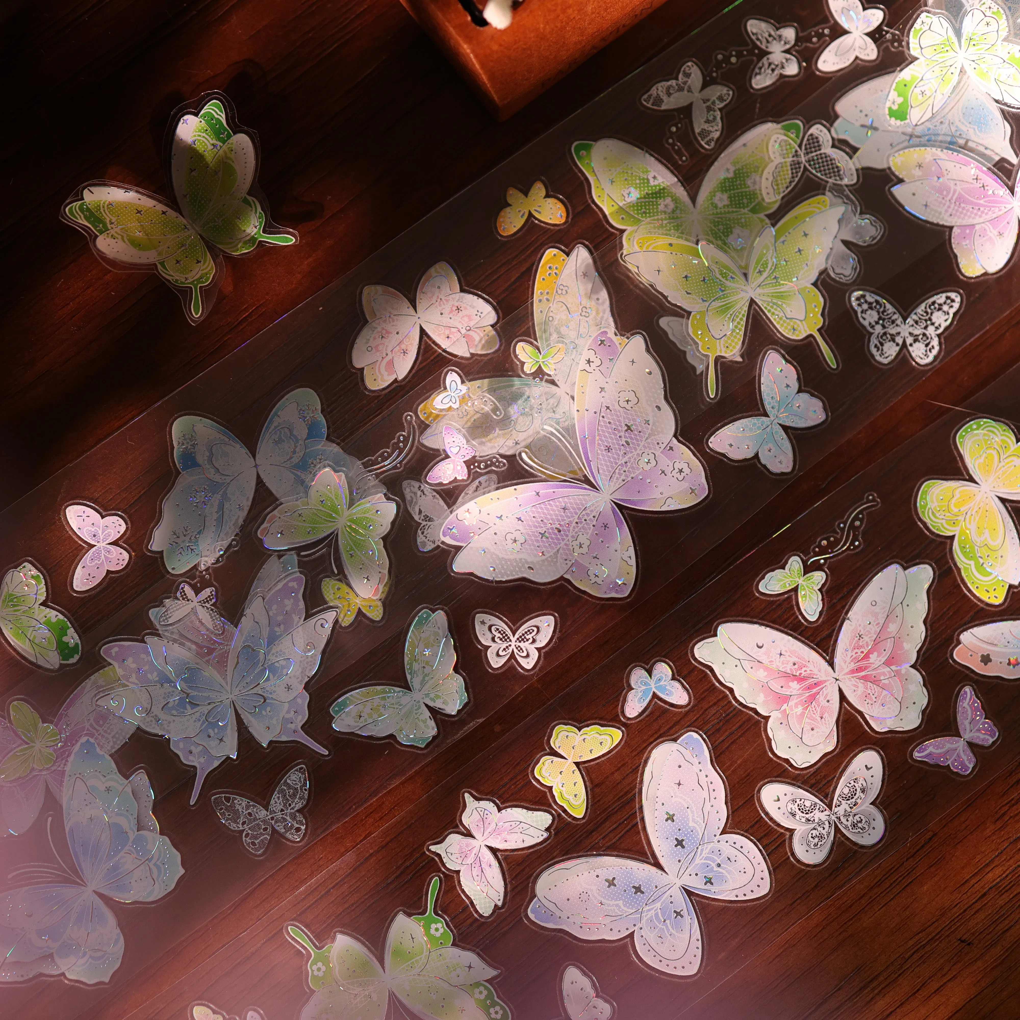 YIER Studio Pre-cut Dreamlike Butterfly PET Tape 2.17*196.85 inch