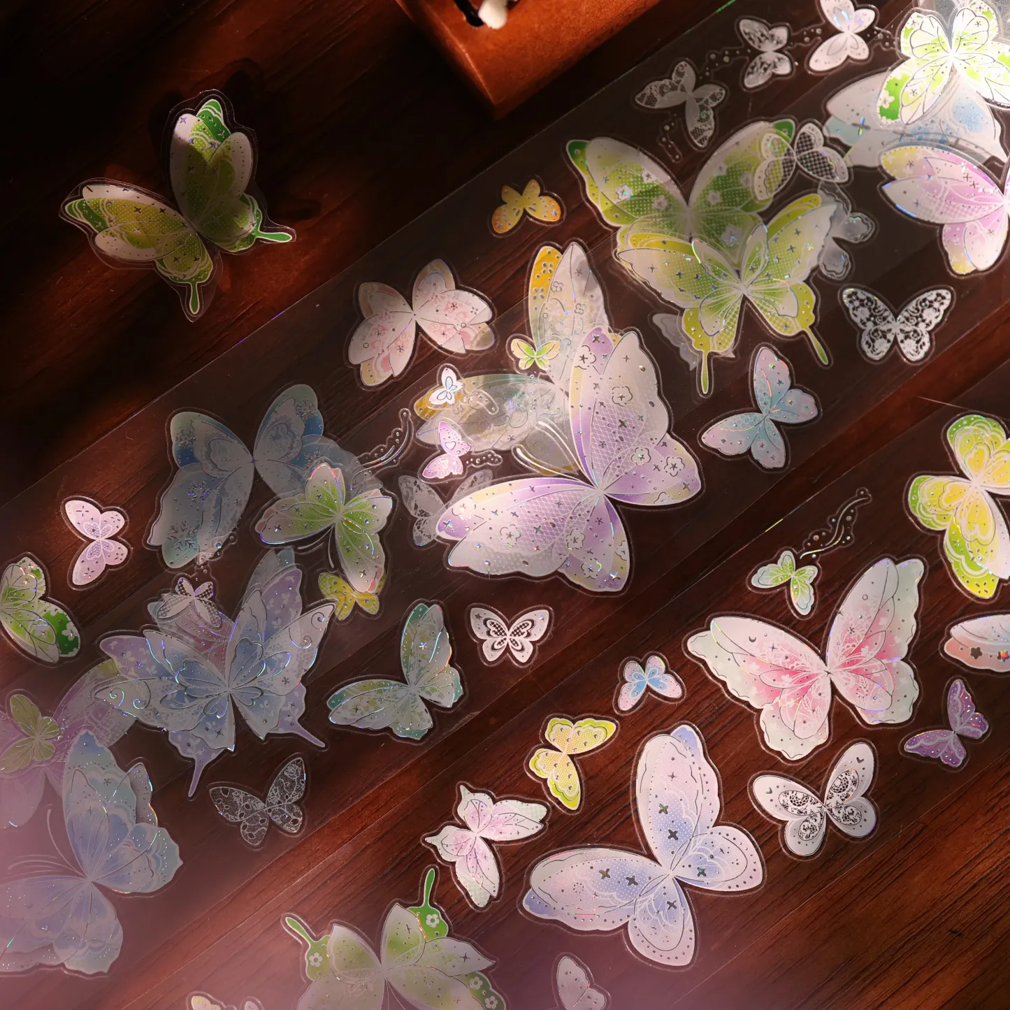 YIER Studio Pre-cut Dreamlike Butterfly PET Tape 2.17*196.85 inch
