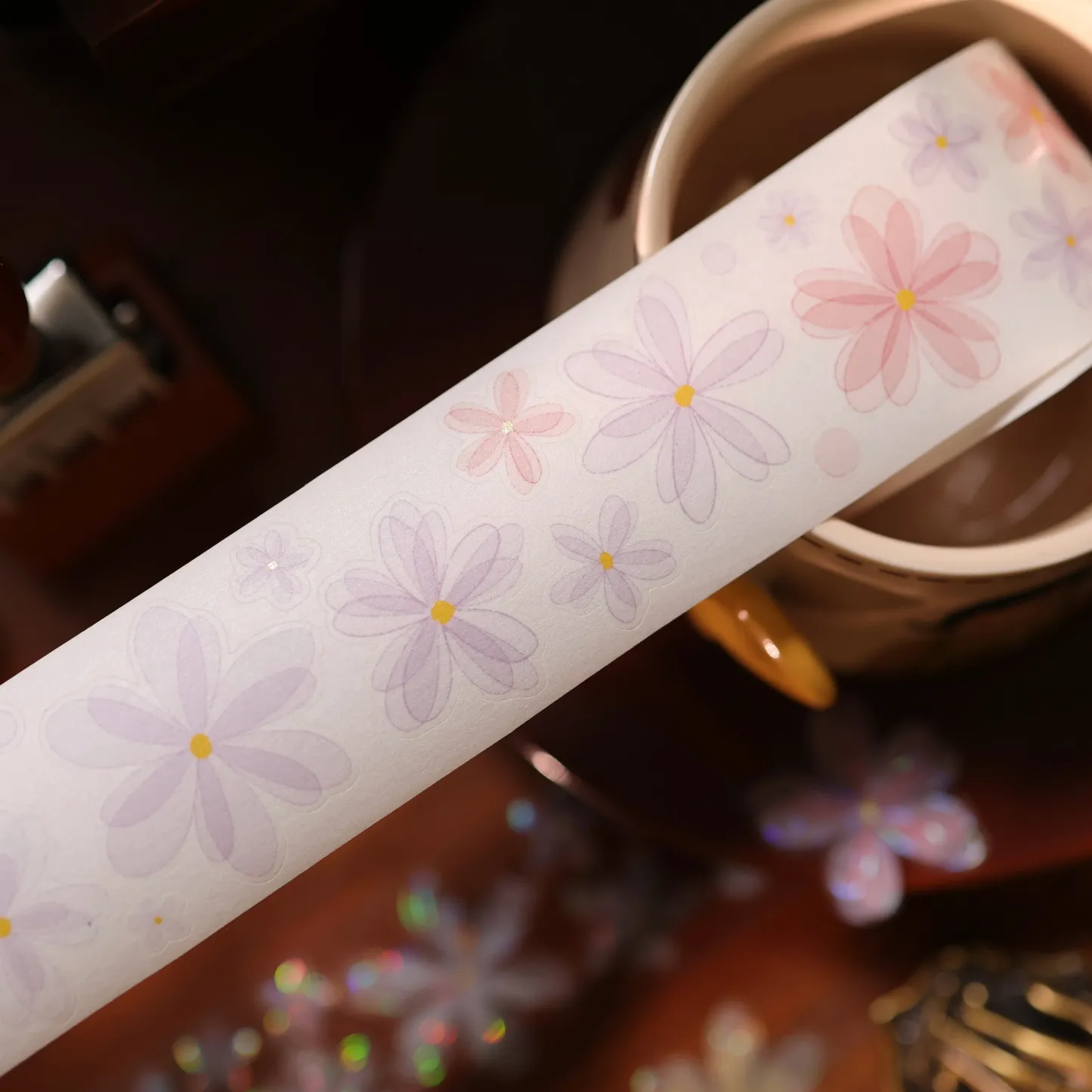 YIER Studio Pre-cut Small flowers PET Tape 2.17*196.85 inch