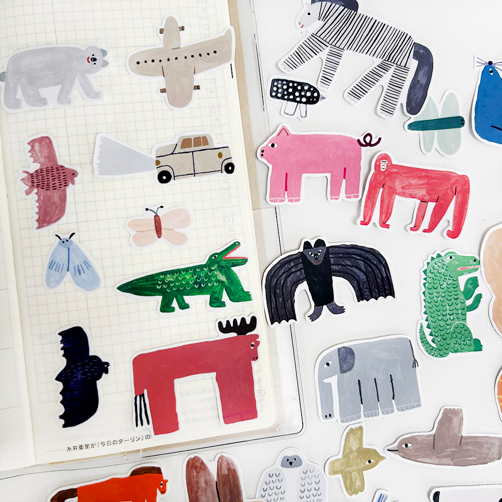 Cute Cartoon Abstract Animal Elements Die-Cut Stickers