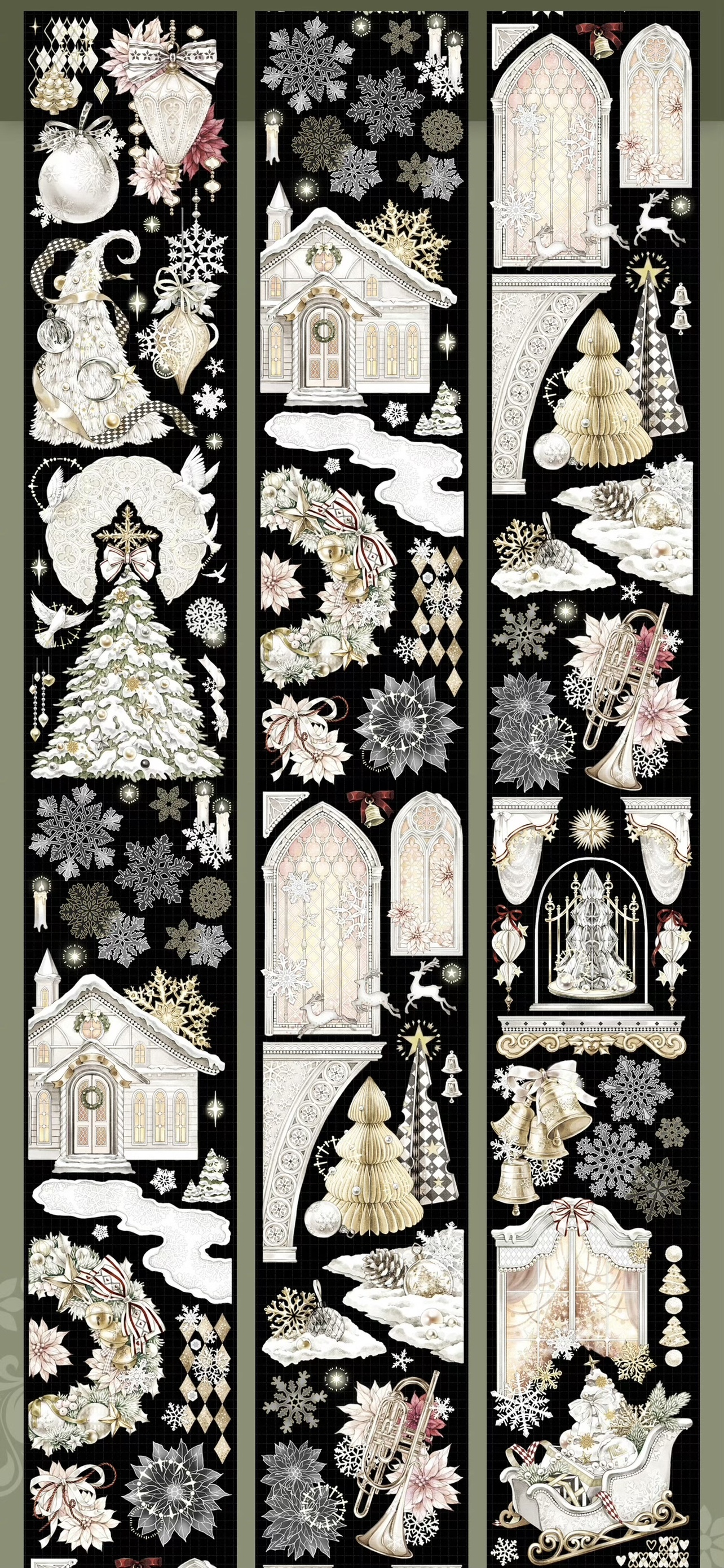 7mm*100cm/loop Shine Snowy Christmas Christmas Series Tape