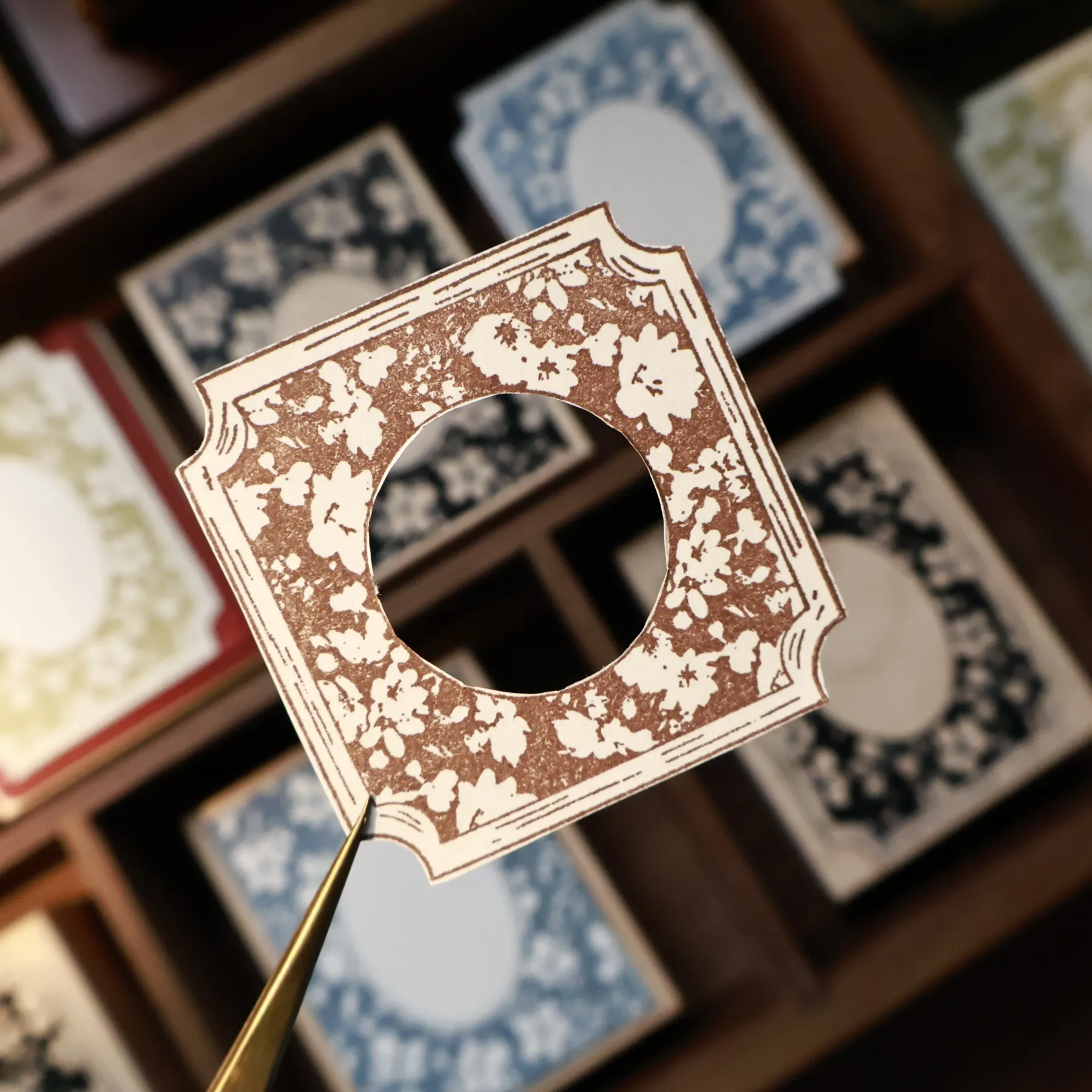 YIER Studio Flower Frame Wood Stamp