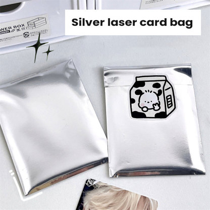 INS style silver laser bag sticky packaging material suitable for storing cards stickers and photo