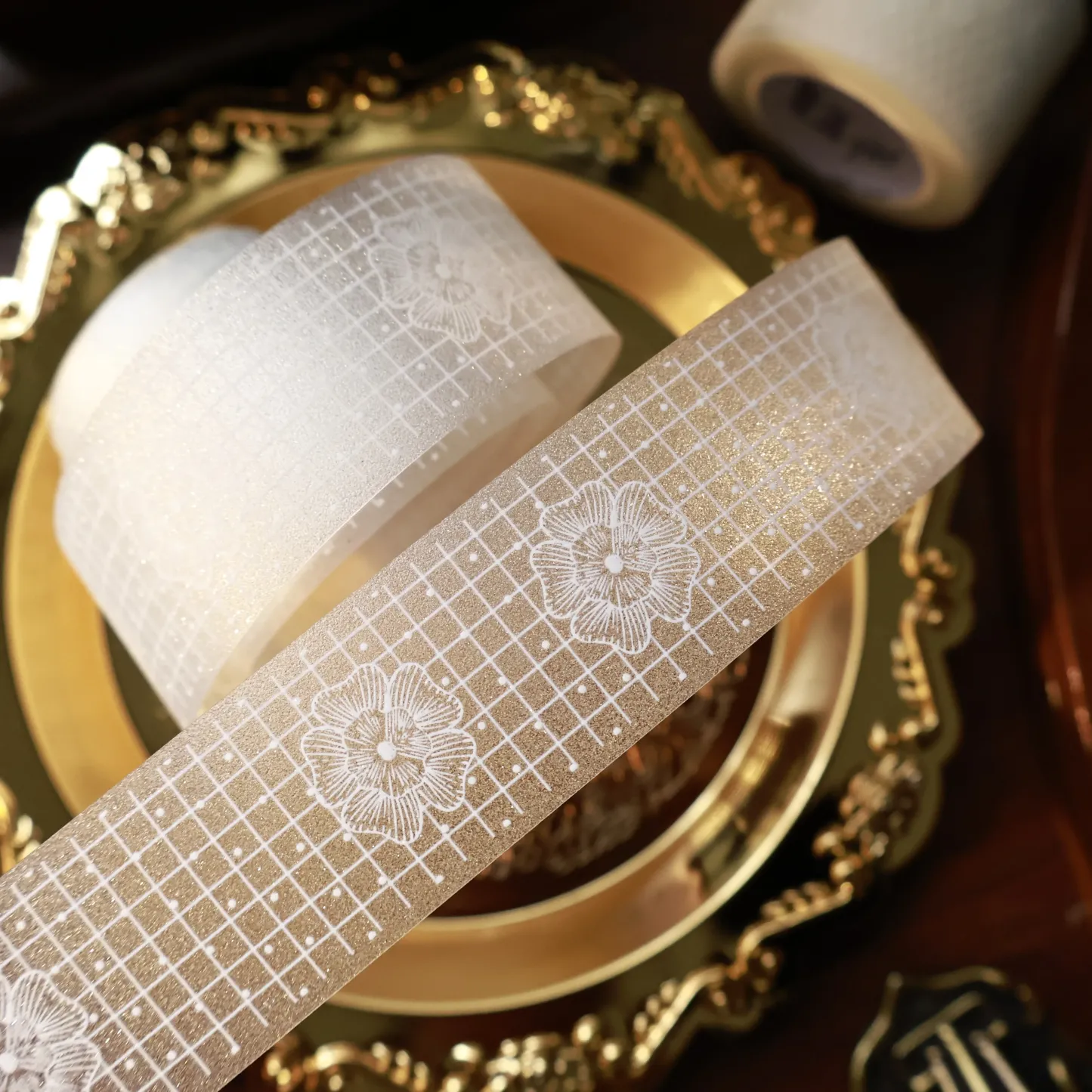 YIER Studio White lace-themed frosted PET 28mm*300cm