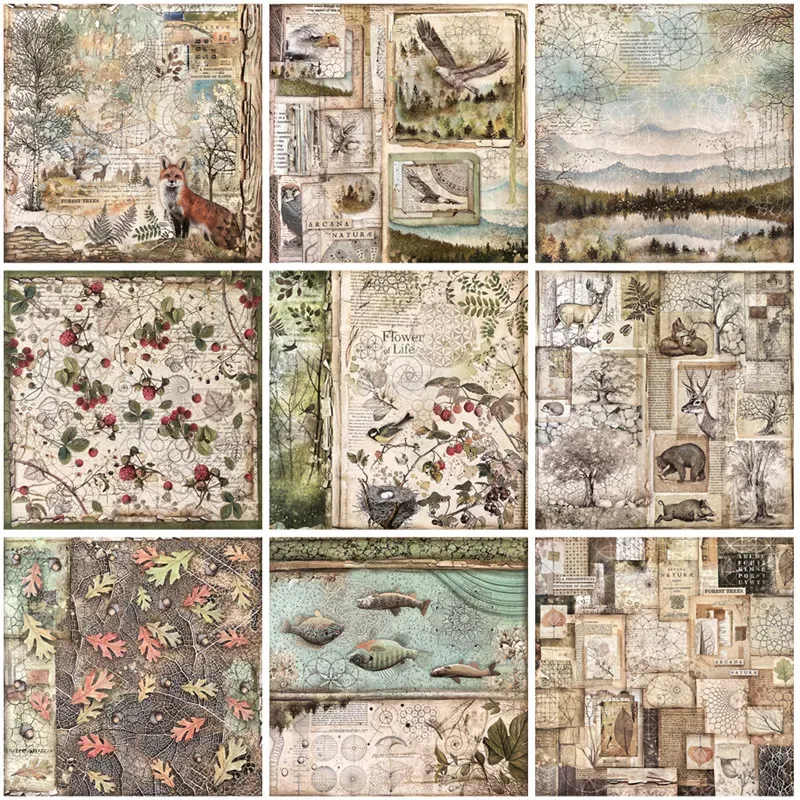 Retro animal adhesive stickers