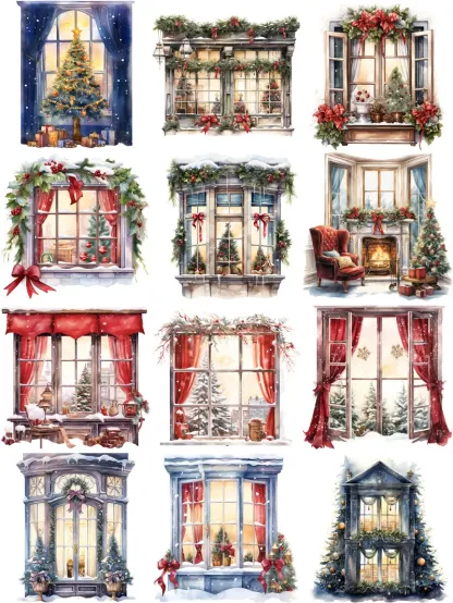 Christmas Window Theme adhesive stickers