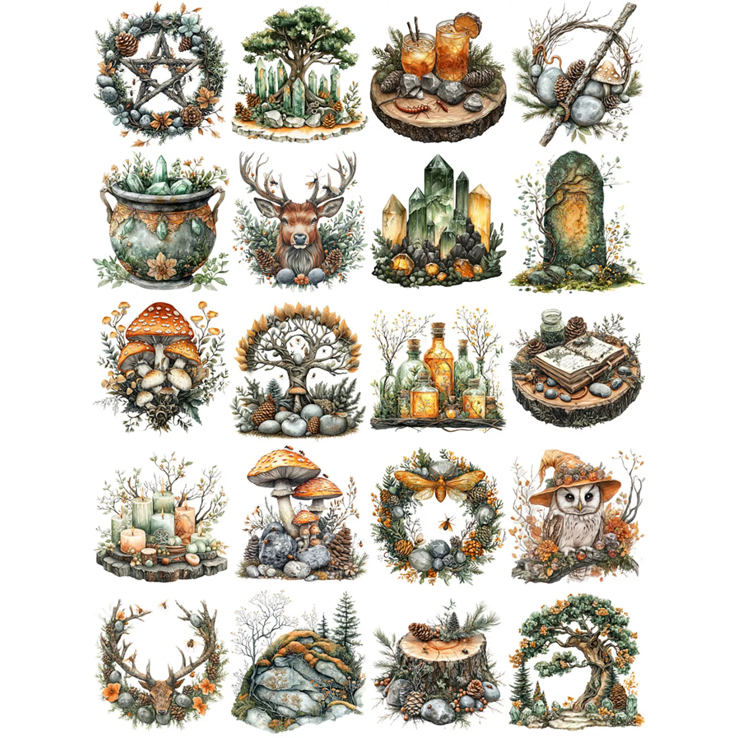 Forest Girl Theme adhesive stickers