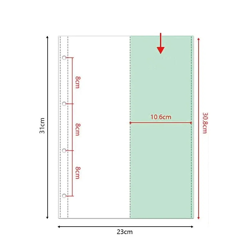 A4 Pocket Storage Binder – 2/3 Vertical Slots for Stickers & Washi