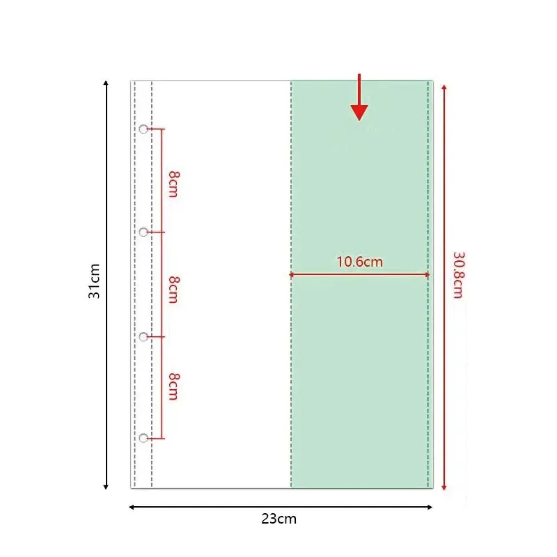A4 Pocket Storage Binder – 2/3 Vertical Slots for Stickers & Washi