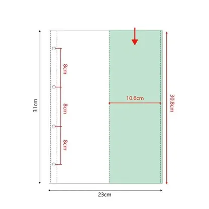 A4 Pocket Storage Binder – 2/3 Vertical Slots for Stickers & Washi