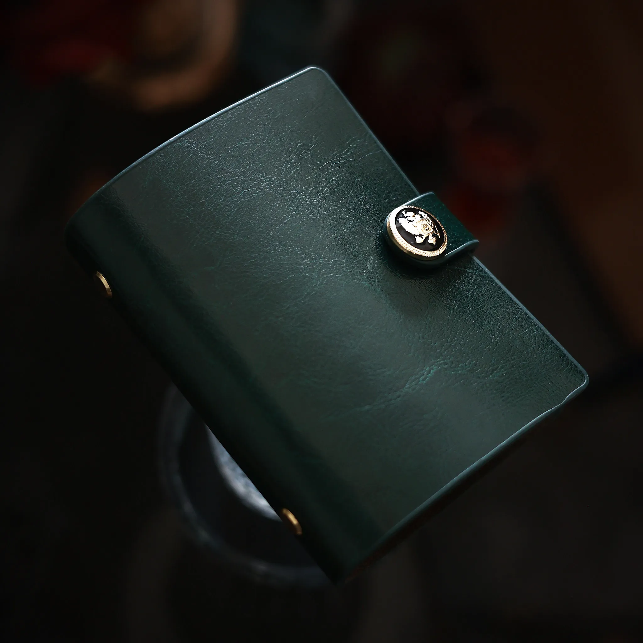 Vintage Genuine Leather M5 Ring Binder Notebook | Pocket Size Refillable Journal with 90 Blank Sheets