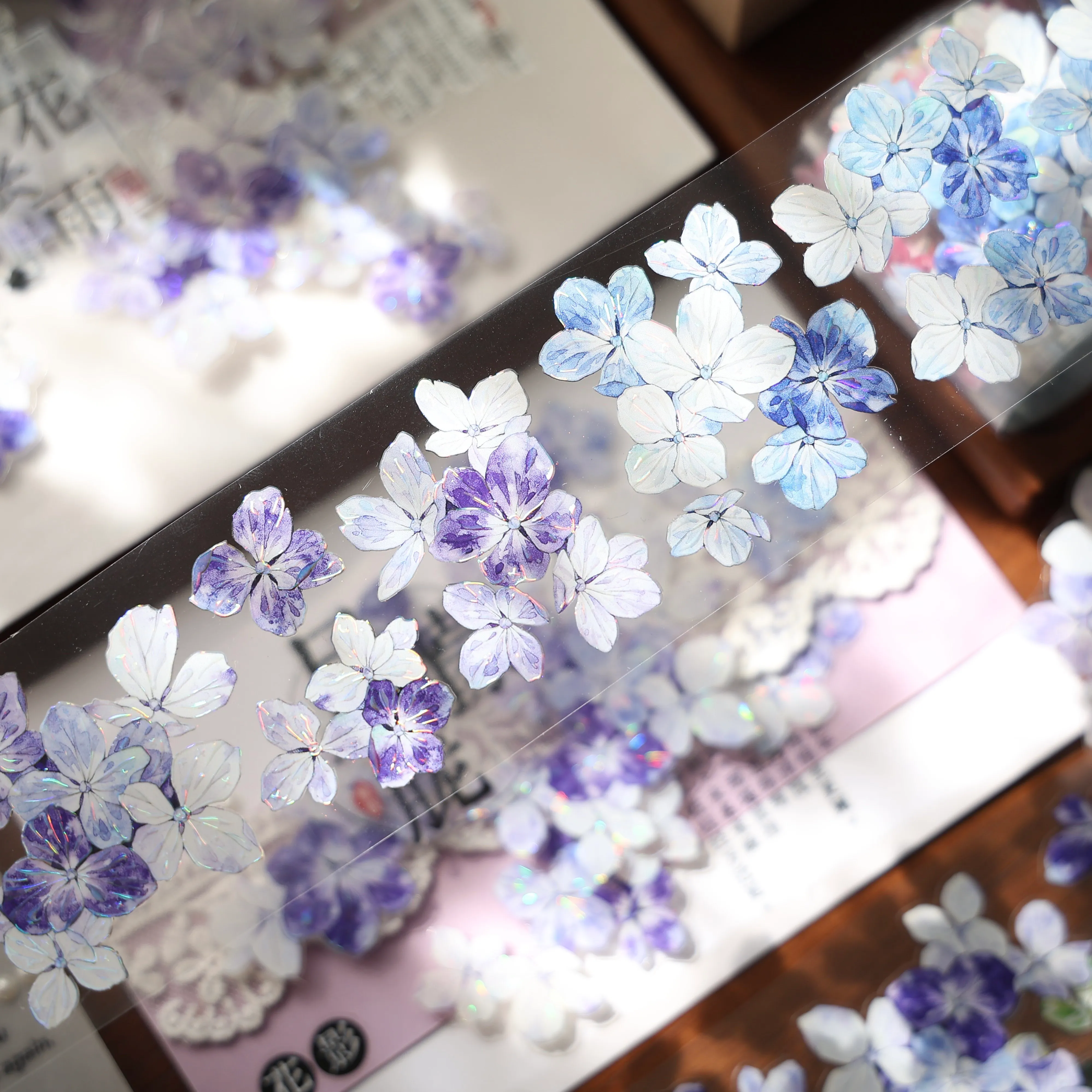 YIER Studio Red Green Blue flowers PET Washi Tape 1.97*196.85 inch