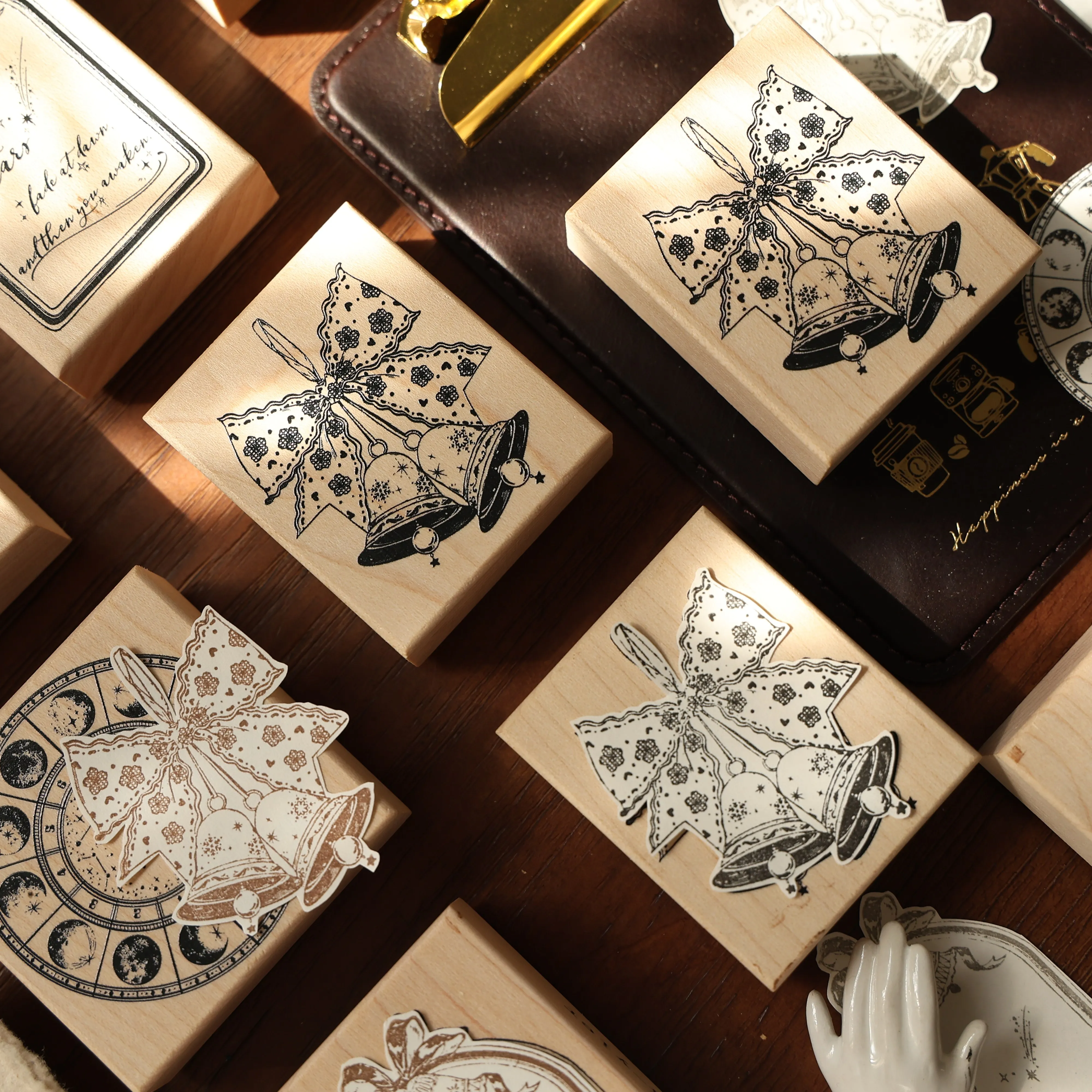 YIER Bell Window Compass Wood Stamp