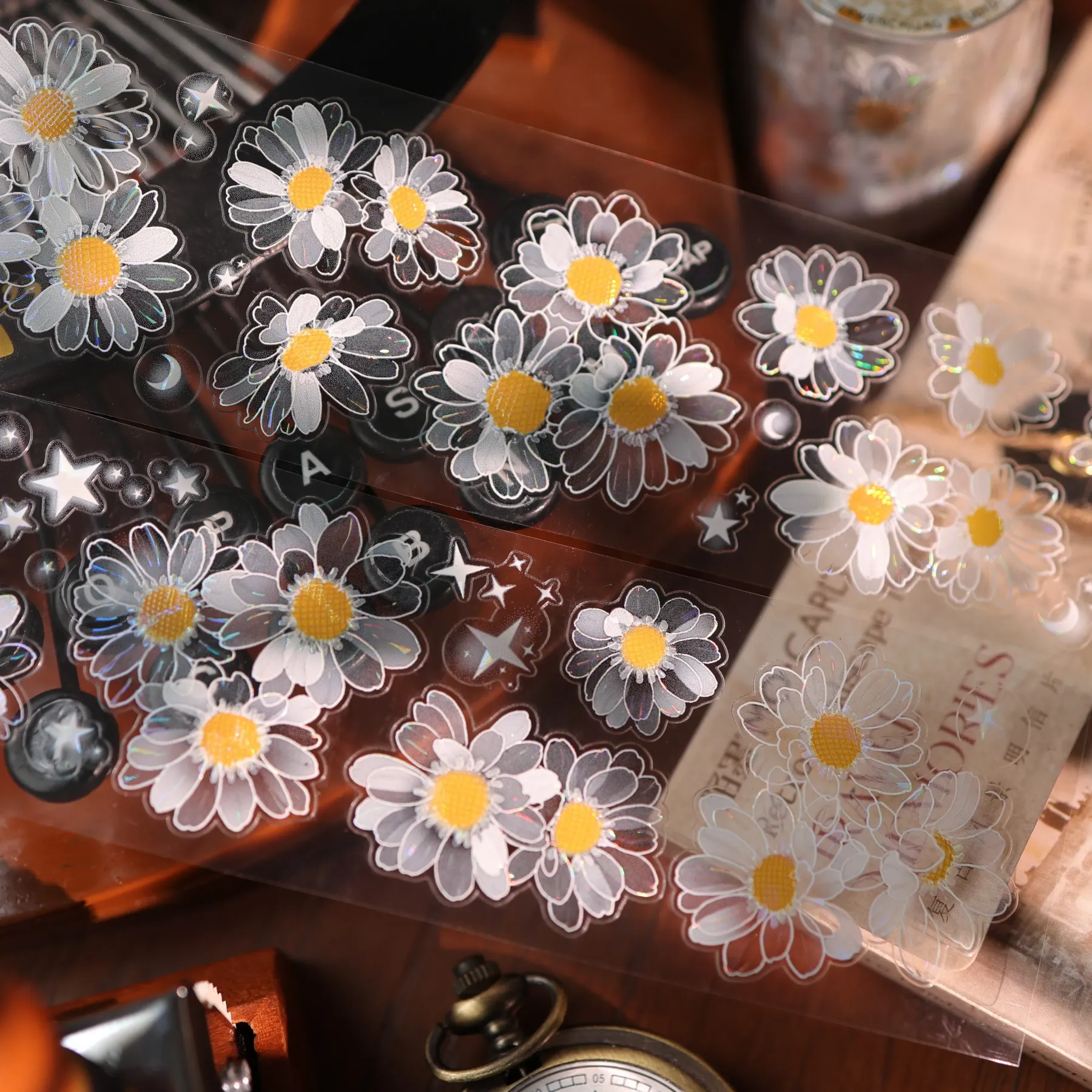 YIER Studio Pre-cutDaisy flower PET Tape 1.97*196.85 inch