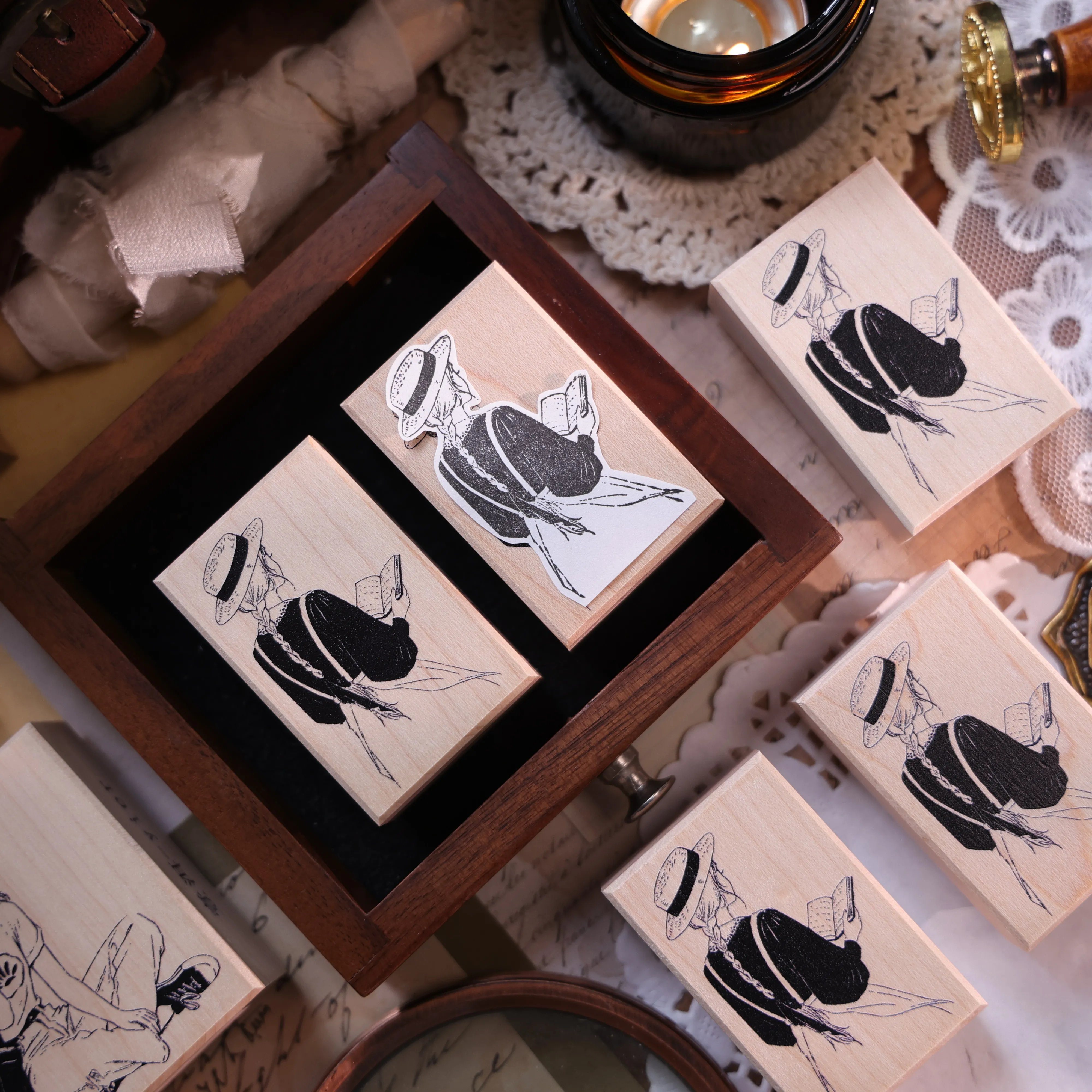 YIER Studio Girl Wooden Stamp