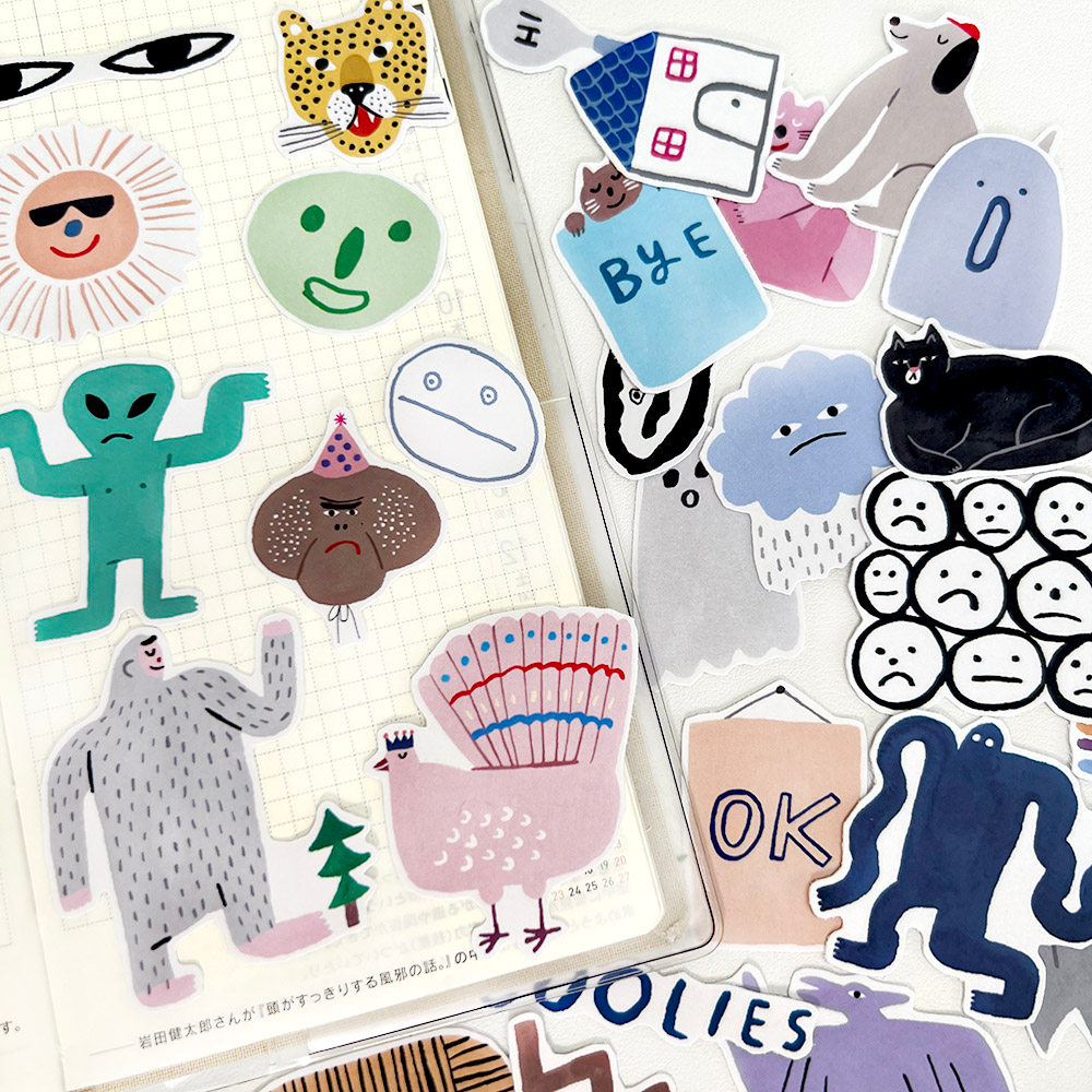 Cute Cartoon Abstract Animal Elements Die-Cut Stickers