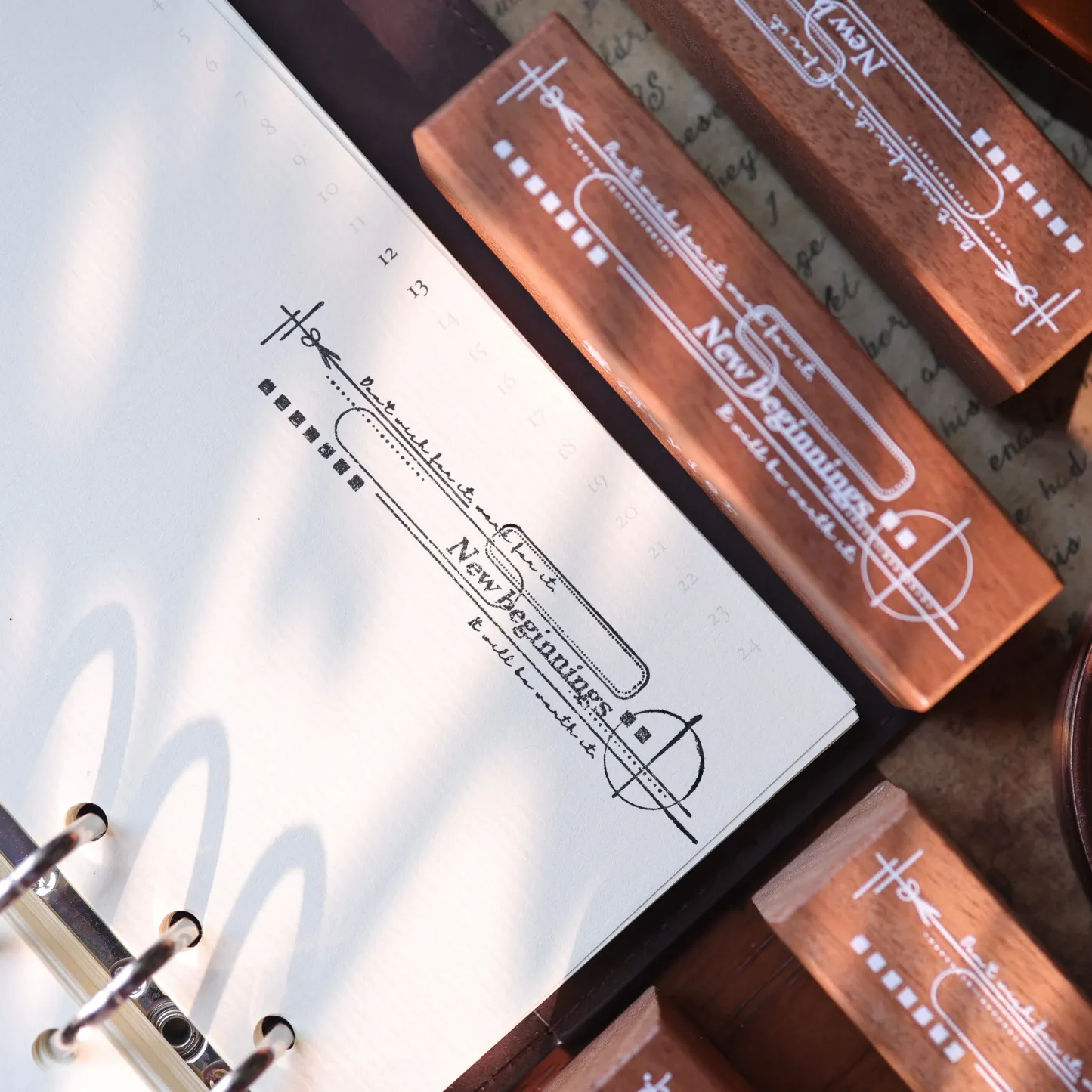 YIER Studio Basic lines Wood Stamp