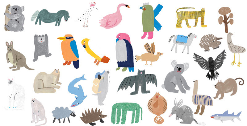 Cute Cartoon Abstract Animal Elements Die-Cut Stickers