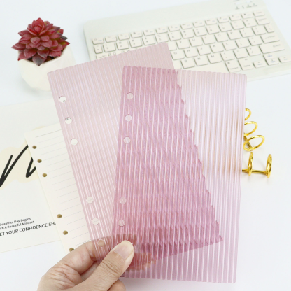 A5 A6 Thick Striped Acrylic Binder with Detachable Cover