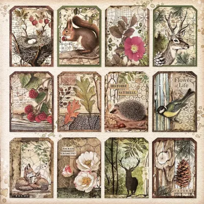 Retro animal adhesive stickers