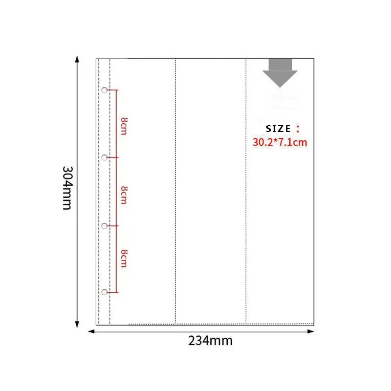 A4 Pocket Storage Binder – 2/3 Vertical Slots for Stickers & Washi