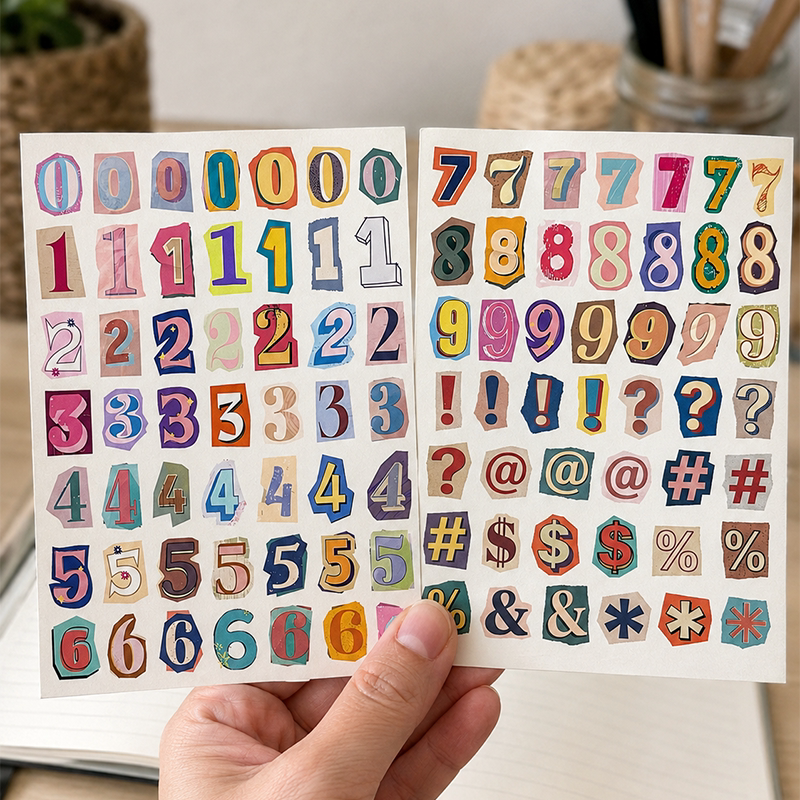Alphanumeric symbol label stickers