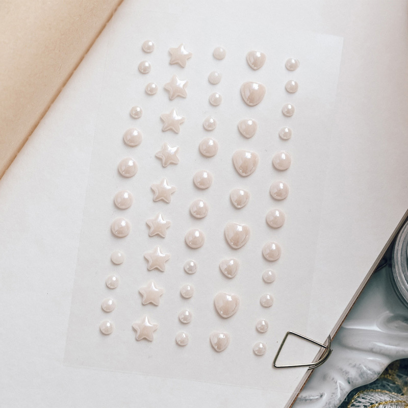Acrylic semicircle pearl sticker