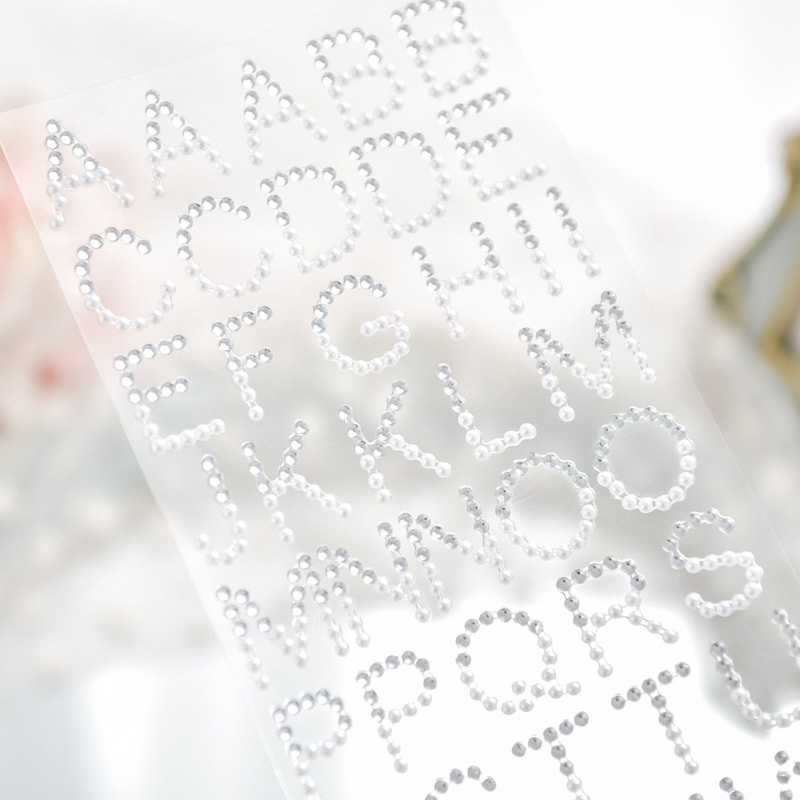 English alphabet transparent diamond stickers