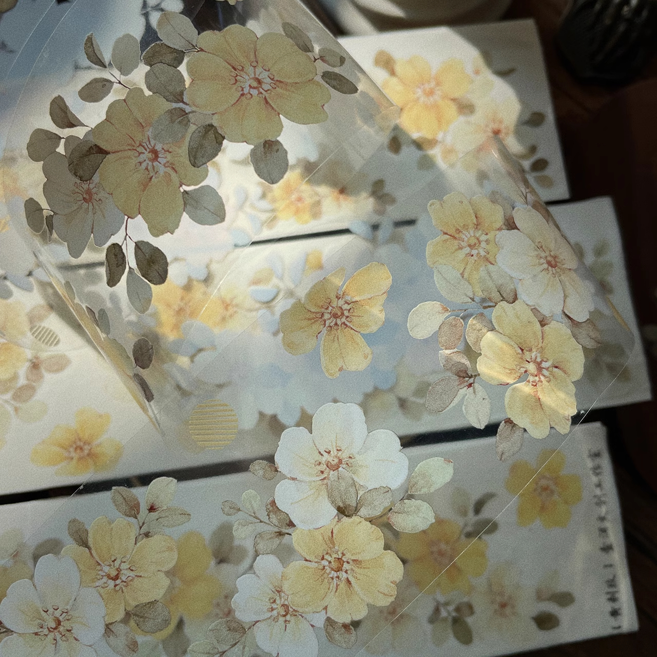 YIER Studio Pretty Vintage Yellow Rose PET Washi Tape 2.17 inch * 236.22 inch