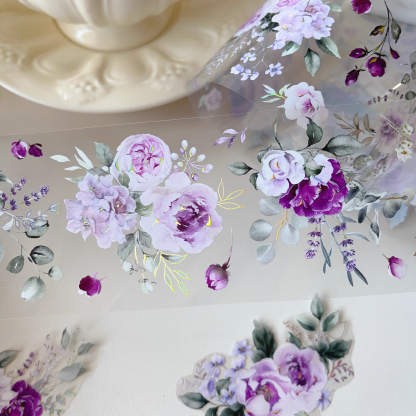 YIER Studio Purple Rose PET Washi tape 55mm*600cm