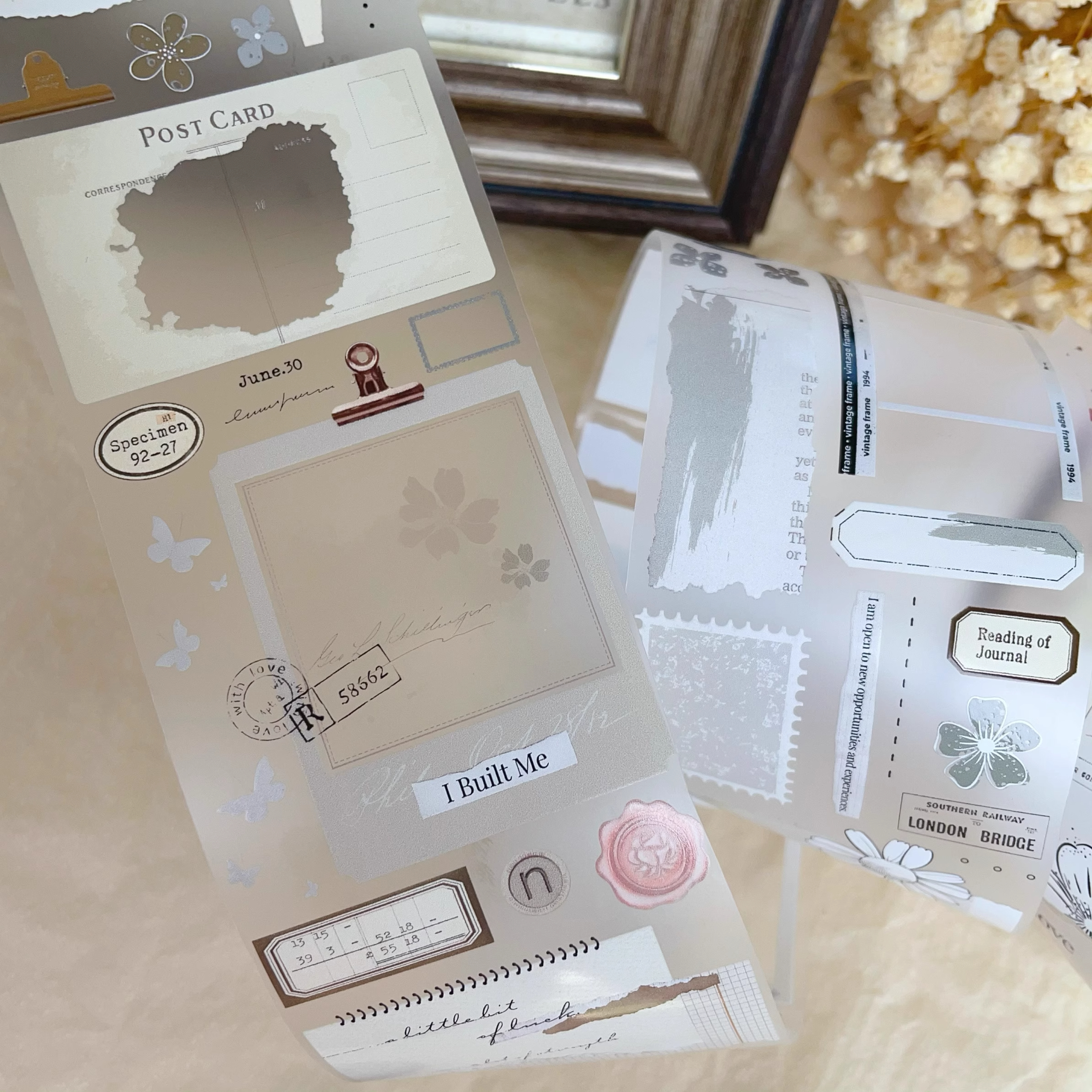 YIER Studio Retro Text Theme Theme PET Washi tape 60mm*500cm