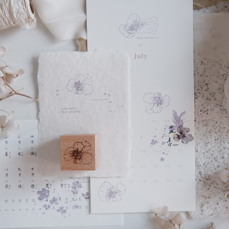 Zoey studio Flower and plant wood stamp